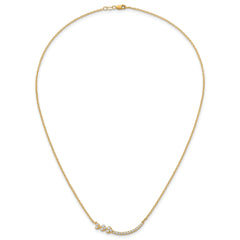 14k 3/8 carat Lab Grown Diamond VS+ F+ Complete 18 inch Fashion Hearts Bar Necklace