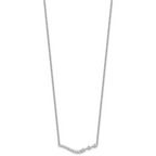 14k White Gold 1/3 carat Lab Grown Diamond VS+ F+ Complete 18 inch Fashion Bar Necklace