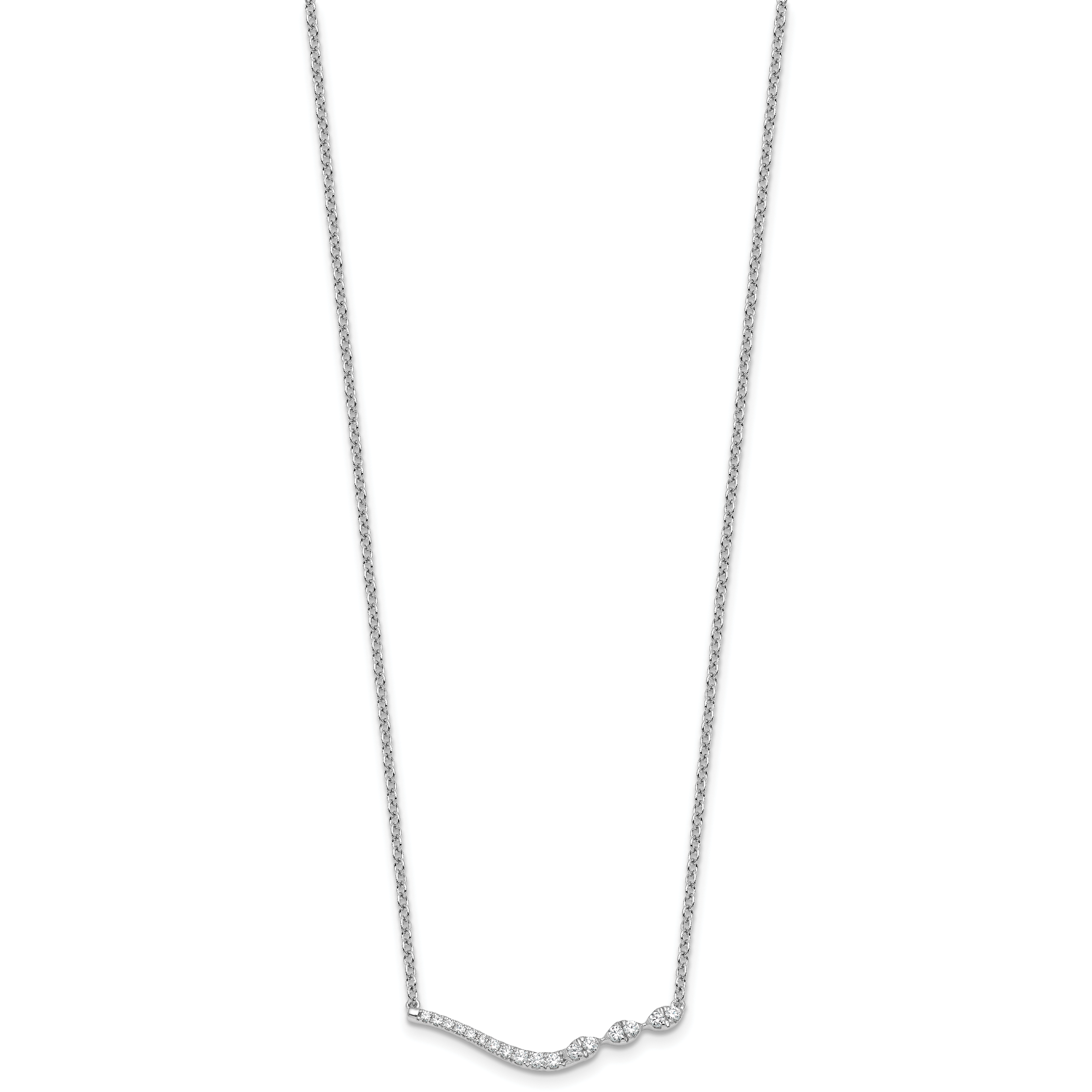 14k White Gold 1/3 carat Lab Grown Diamond VS+ F+ Complete 18 inch Fashion Bar Necklace