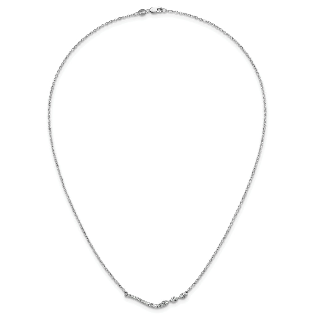 14k White Gold 1/3 carat Lab Grown Diamond VS+ F+ Complete 18 inch Fashion Bar Necklace
