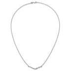 14k White Gold 1/3 carat Lab Grown Diamond VS+ F+ Complete 18 inch Fashion Bar Necklace