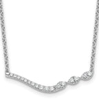 14k White Gold 1/3 carat Lab Grown Diamond VS+ F+ Complete 18 inch Fashion Bar Necklace