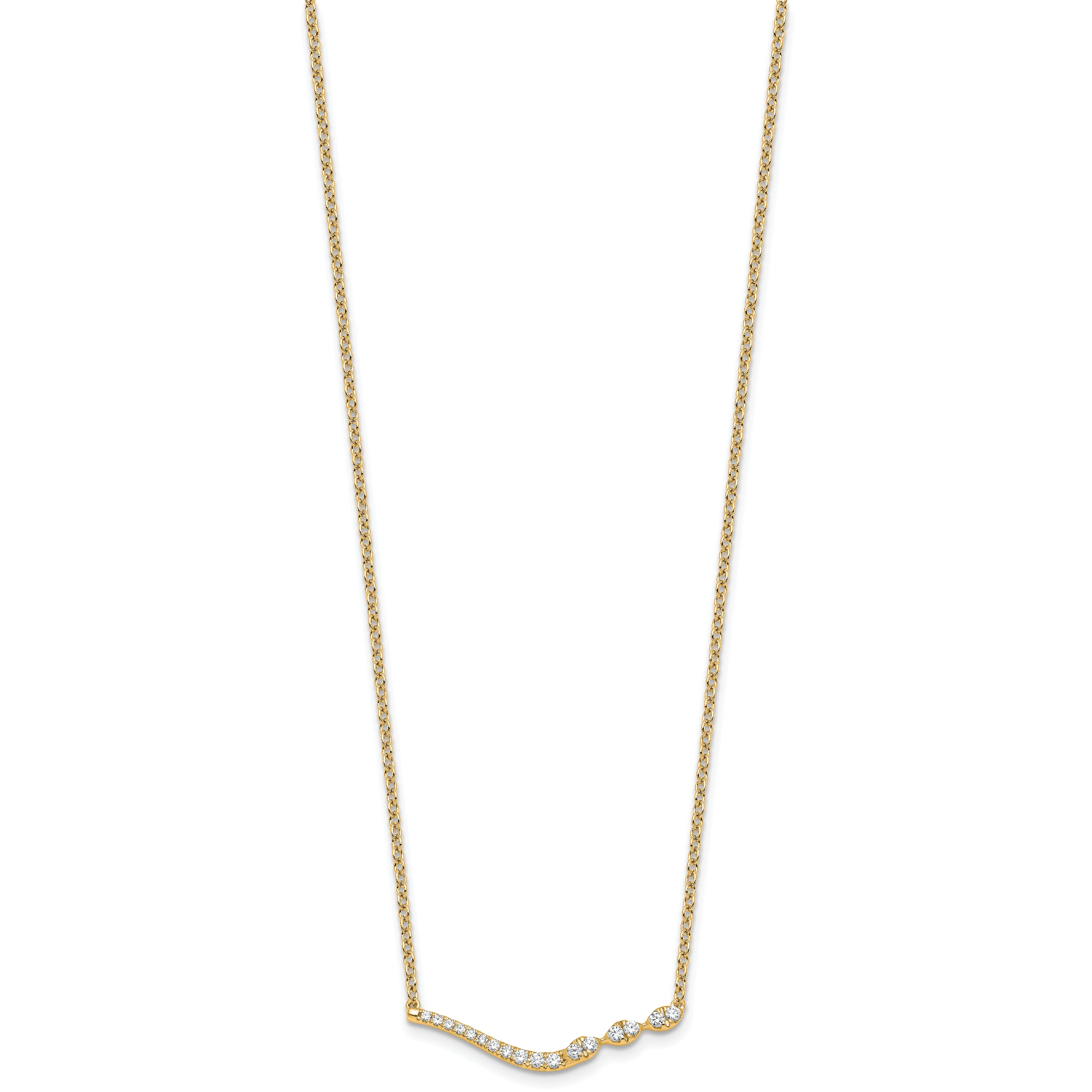 14k 1/3 carat Lab Grown Diamond VS+ F+ Complete 18 inch Fashion Bar Necklace