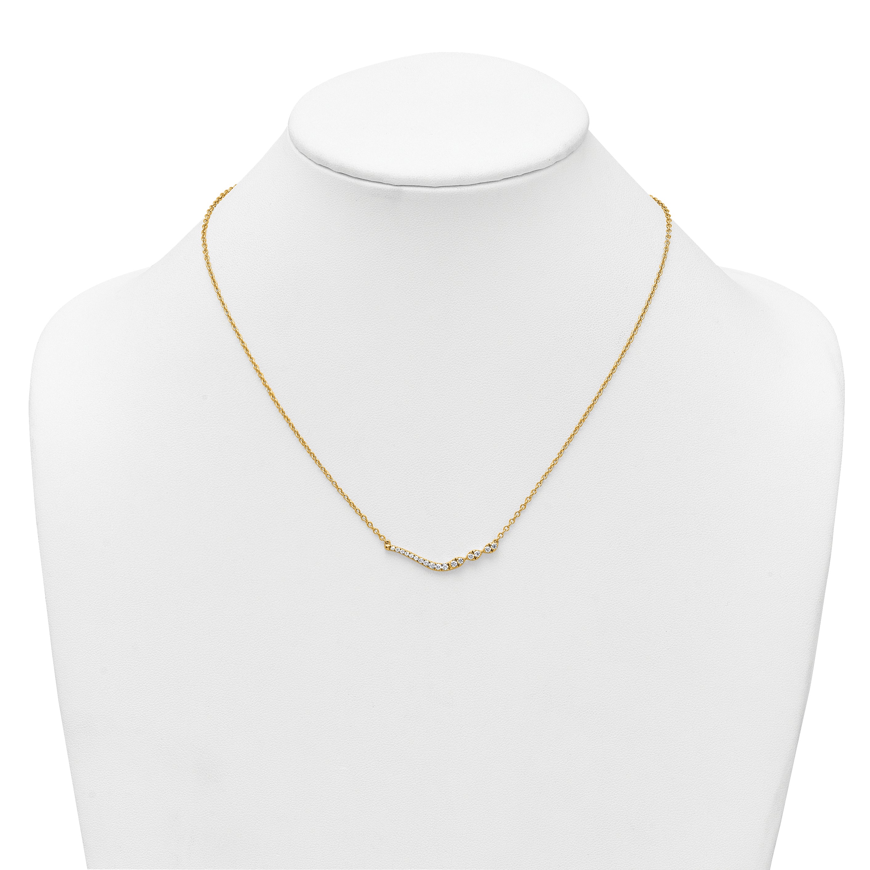 14k 1/3 carat Lab Grown Diamond VS+ F+ Complete 18 inch Fashion Bar Necklace