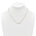 14k 1/3 carat Lab Grown Diamond VS+ F+ Complete 18 inch Fashion Bar Necklace