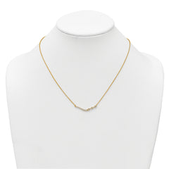 14k 1/3 carat Lab Grown Diamond VS+ F+ Complete 18 inch Fashion Bar Necklace
