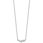 14k White Gold 3/4 carat Lab Grown Diamond VS+ F+ Round Complete 18 inch Pear-Link Bar Necklace