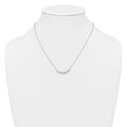 14k White Gold 3/4 carat Lab Grown Diamond VS+ F+ Round Complete 18 inch Pear-Link Bar Necklace