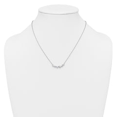 14k White Gold 3/4 carat Lab Grown Diamond VS+ F+ Round Complete 18 inch Pear-Link Bar Necklace