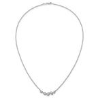 14k White Gold 3/4 carat Lab Grown Diamond VS+ F+ Round Complete 18 inch Pear-Link Bar Necklace