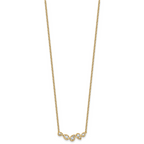 14k 3/4 carat Lab Grown Diamond VS+ F+ Round Complete 18 inch Pear-Link Bar Necklace
