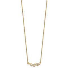 14k 3/4 carat Lab Grown Diamond VS+ F+ Round Complete 18 inch Pear-Link Bar Necklace