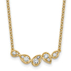 14k 3/4 carat Lab Grown Diamond VS+ F+ Round Complete 18 inch Pear-Link Bar Necklace