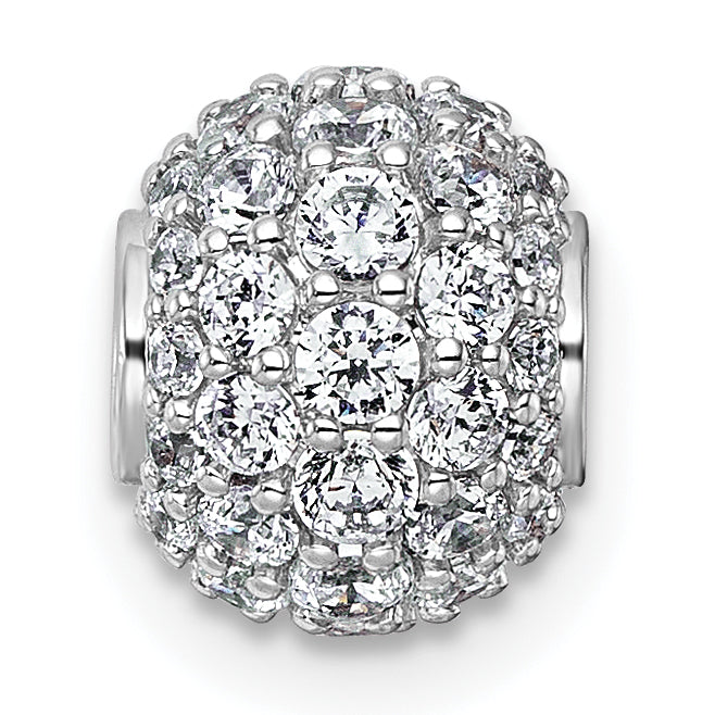 14k White Gold 1 carat Lab Grown Diamond VS+ F+ Complete Sphere Slide Pendant