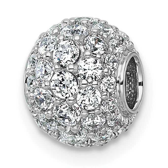 14k White Gold 1 carat Lab Grown Diamond VS+ F+ Complete Sphere Slide Pendant Main image