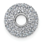 14k White Gold 1 7/8 carat Lab Grown Diamond VS+ F+ Complete Sphere Slide Pendant