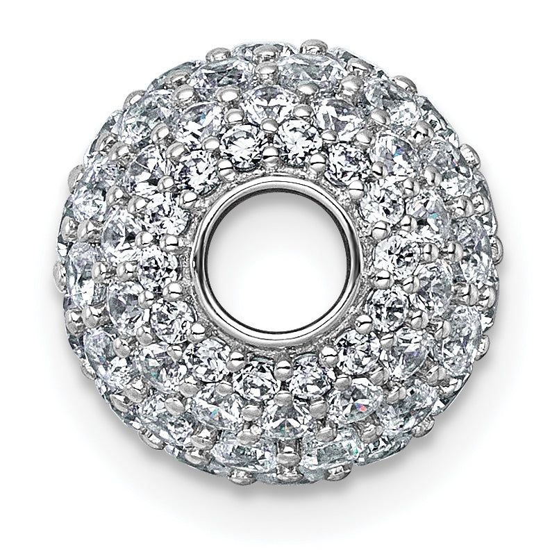 14k White Gold 1 7/8 carat Lab Grown Diamond VS+ F+ Complete Sphere Slide Pendant