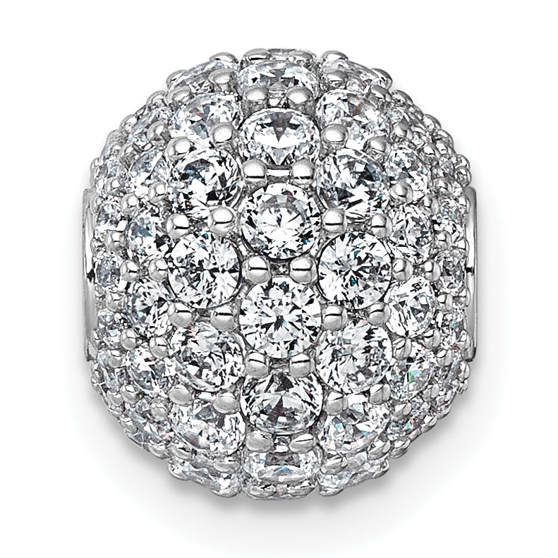 14k White Gold 1 7/8 carat Lab Grown Diamond VS+ F+ Complete Sphere Slide Pendant