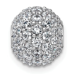 14k White Gold 1 7/8 carat Lab Grown Diamond VS+ F+ Complete Sphere Slide Pendant