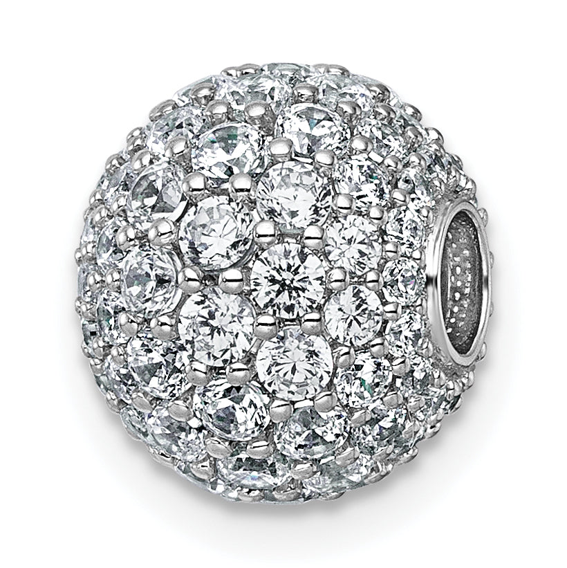 14k White Gold 1 7/8 carat Lab Grown Diamond VS+ F+ Complete Sphere Slide Pendant Main image