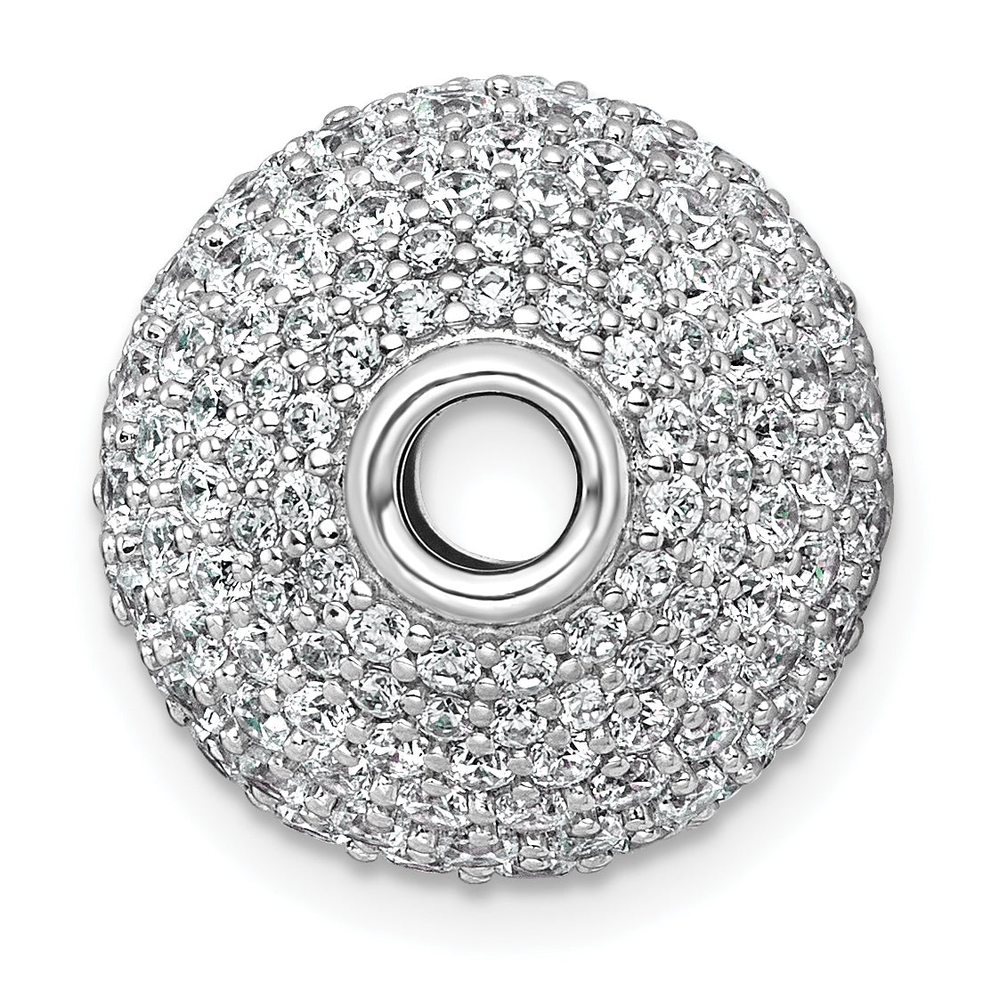 14k White Gold 4 1/3 carat Lab Grown Diamond VS+ F+ Complete Sphere Slide Pendant