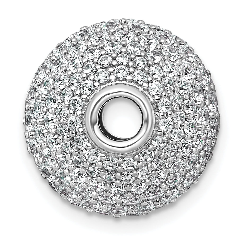 14k White Gold 4 1/3 carat Lab Grown Diamond VS+ F+ Complete Sphere Slide Pendant