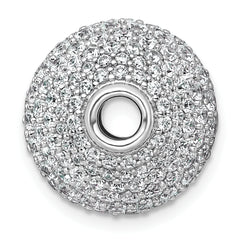 14k White Gold 4 1/3 carat Lab Grown Diamond VS+ F+ Complete Sphere Slide Pendant