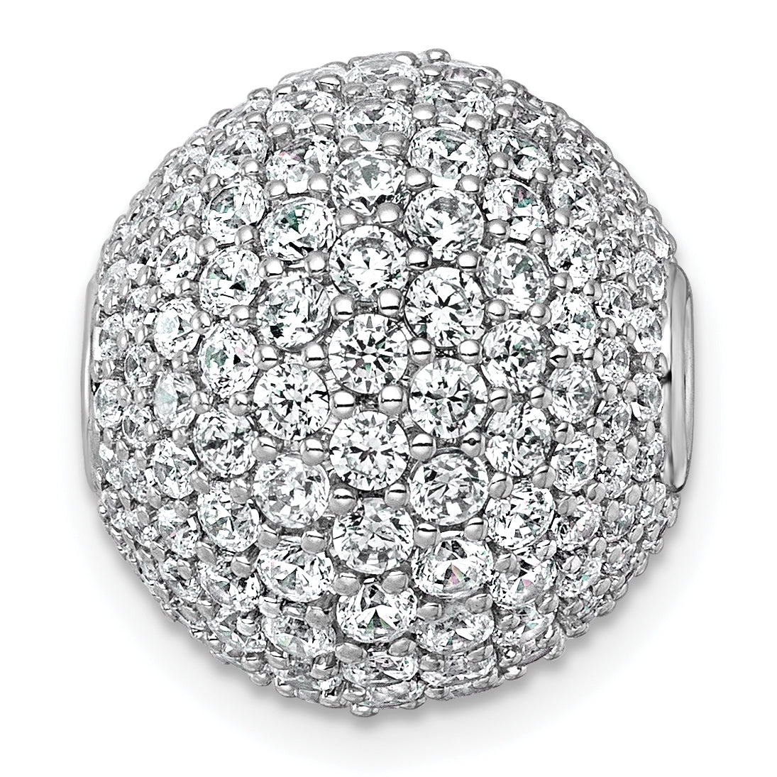 14k White Gold 4 1/3 carat Lab Grown Diamond VS+ F+ Complete Sphere Slide Pendant