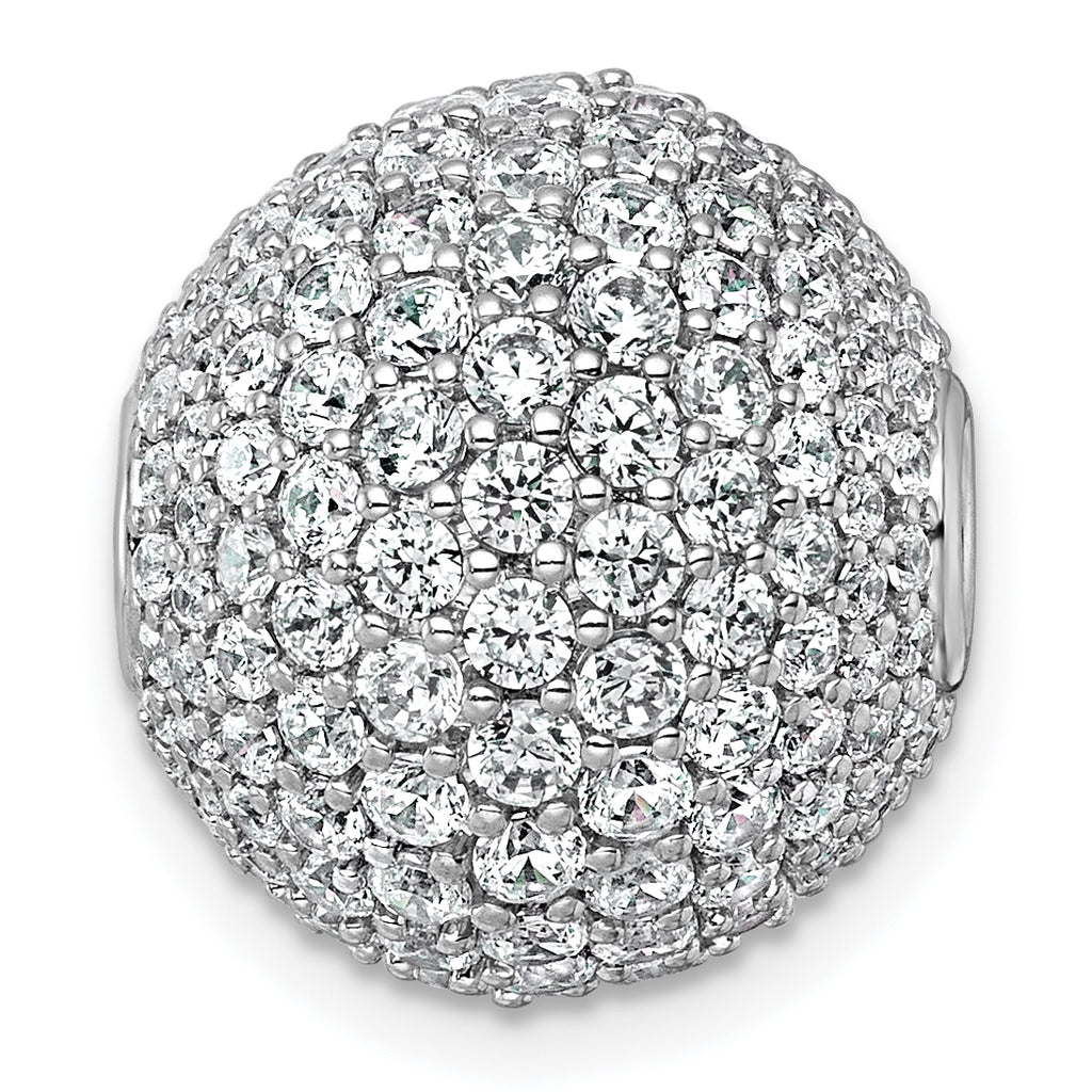 14k White Gold 4 1/3 carat Lab Grown Diamond VS+ F+ Complete Sphere Slide Pendant