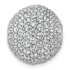 14k White Gold 4 1/3 carat Lab Grown Diamond VS+ F+ Complete Sphere Slide Pendant