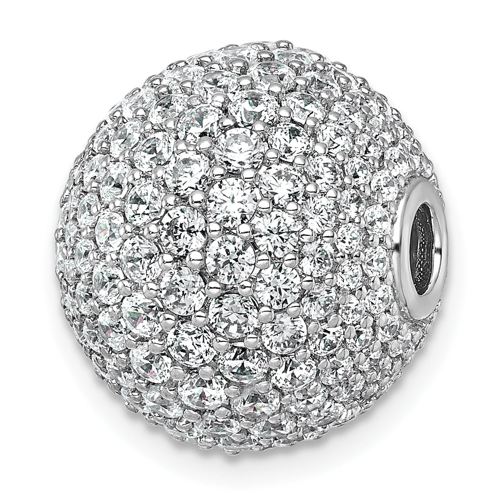 14k White Gold 4 1/3 carat Lab Grown Diamond VS+ F+ Complete Sphere Slide Pendant