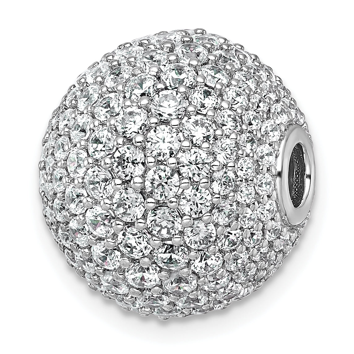 14k White Gold 4 1/3 carat Lab Grown Diamond VS+ F+ Complete Sphere Slide Pendant