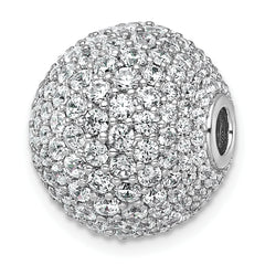 14k White Gold 4 1/3 carat Lab Grown Diamond VS+ F+ Complete Sphere Slide Pendant