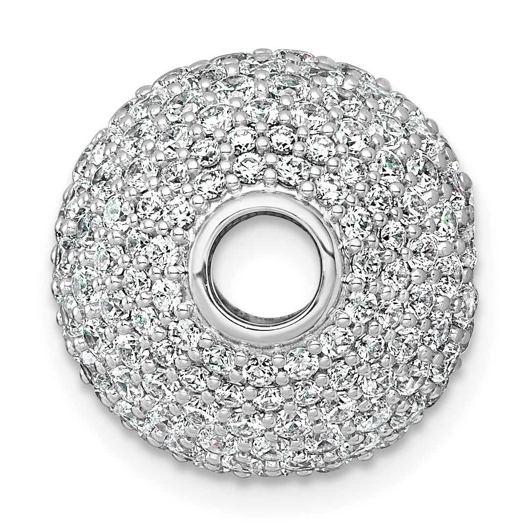 14k White Gold 4 1/3 carat Lab Grown Diamond VS+ F+ Complete Sphere Slide Pendant