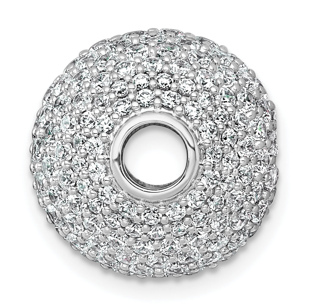 14k White Gold 4 1/3 carat Lab Grown Diamond VS+ F+ Complete Sphere Slide Pendant