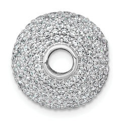 14k White Gold 4 1/3 carat Lab Grown Diamond VS+ F+ Complete Sphere Slide Pendant