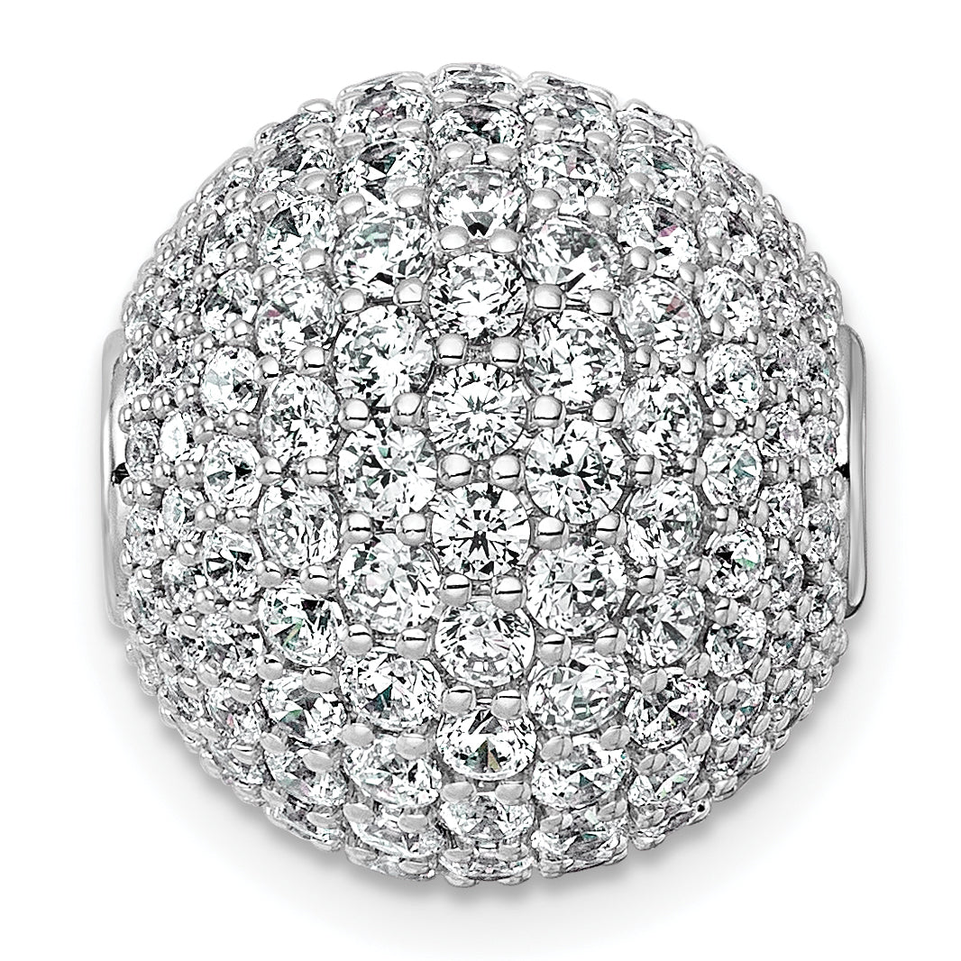 14k White Gold 4 1/3 carat Lab Grown Diamond VS+ F+ Complete Sphere Slide Pendant