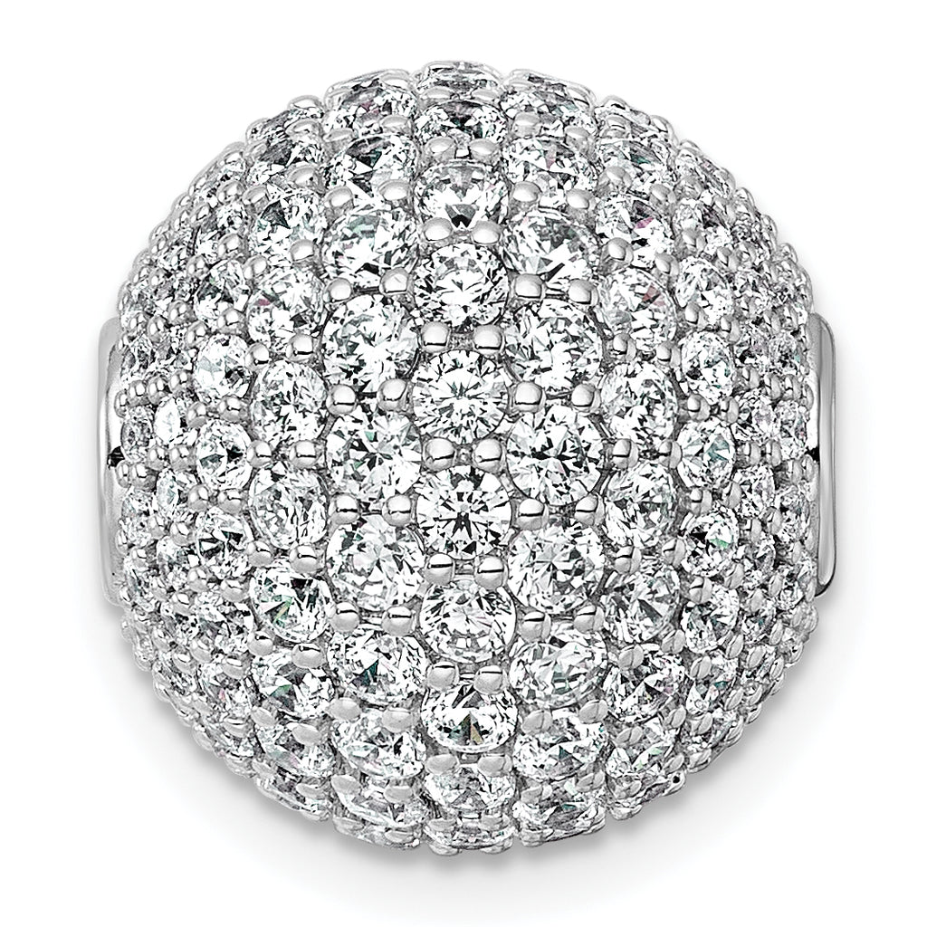 14k White Gold 4 1/3 carat Lab Grown Diamond VS+ F+ Complete Sphere Slide Pendant