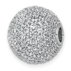 14k White Gold 4 1/3 carat Lab Grown Diamond VS+ F+ Complete Sphere Slide Pendant