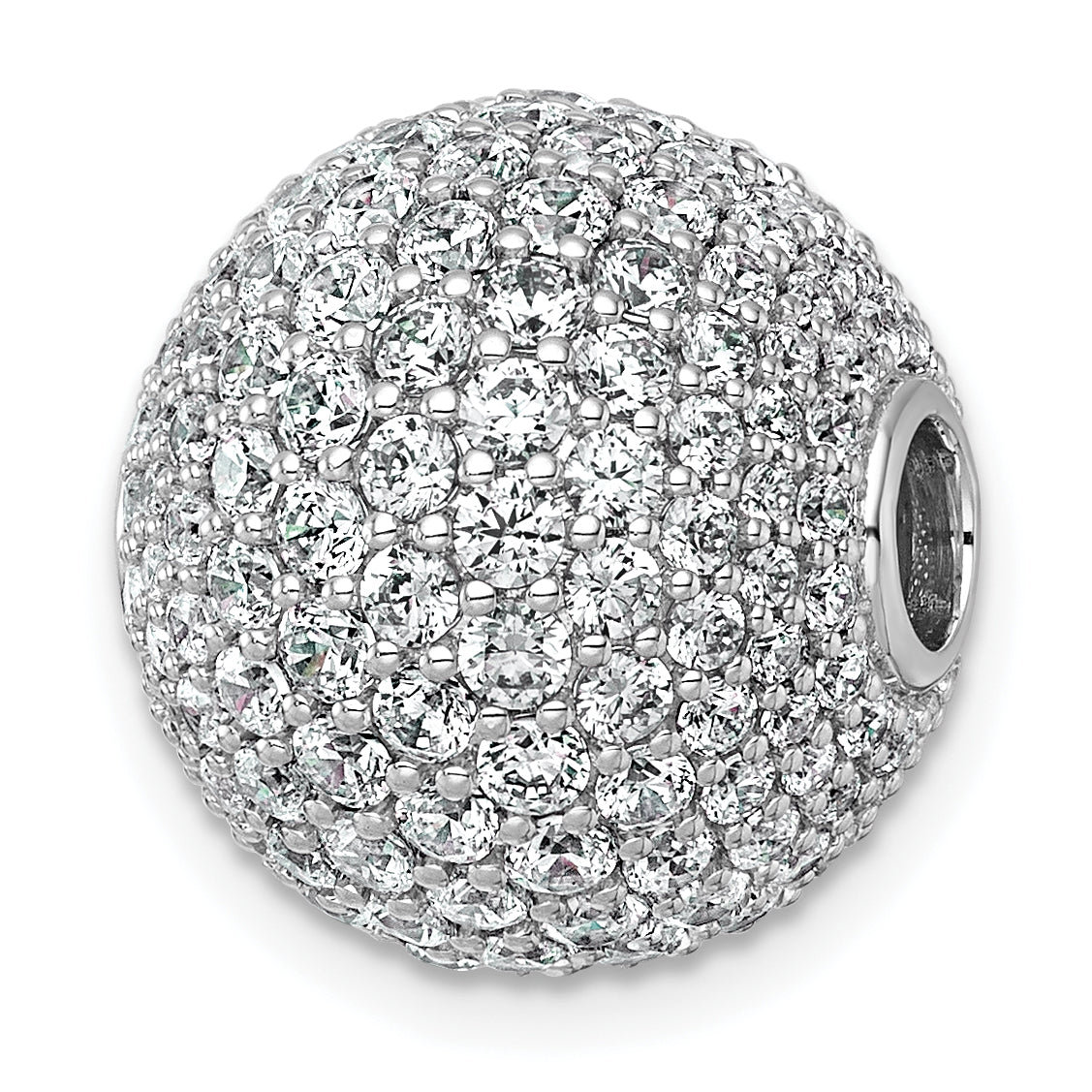 14k White Gold 4 1/3 carat Lab Grown Diamond VS+ F+ Complete Sphere Slide Pendant