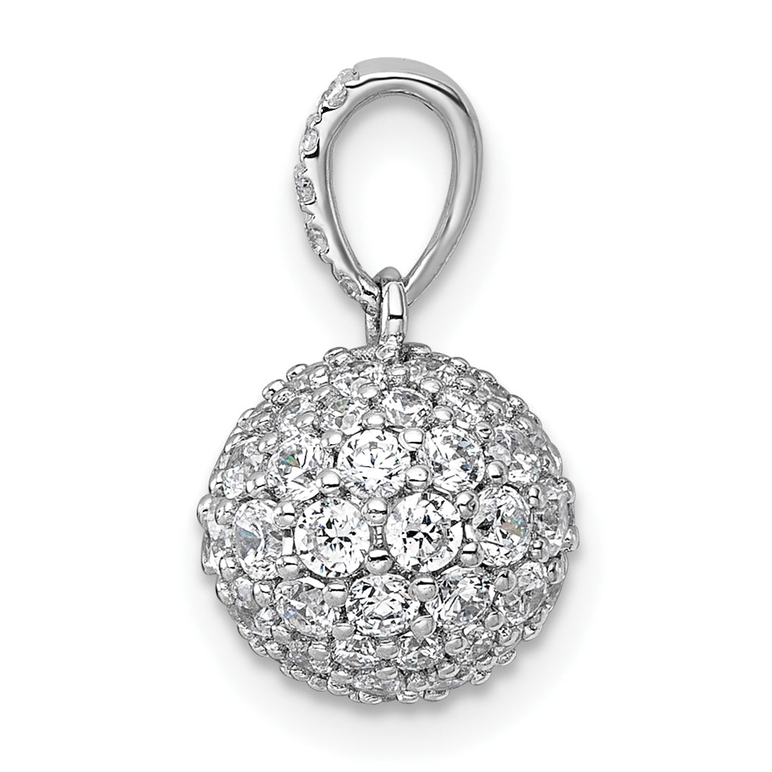 14k White Gold 1 1/2 carat Lab Grown Diamond VS+ F+ Complete Sphere Pendant Secondary image