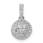 14k White Gold 1 1/2 carat Lab Grown Diamond VS+ F+ Complete Sphere Pendant