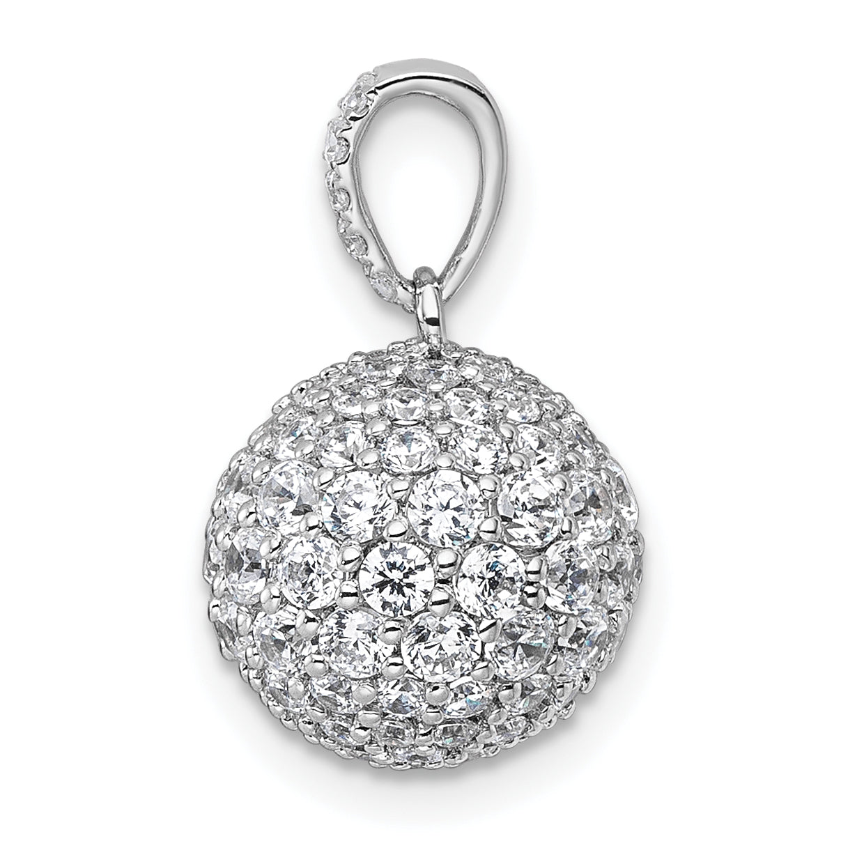 14k White Gold 2 1/8 carat Lab Grown Diamond VS+ F+ Complete Sphere Pendant Secondary image