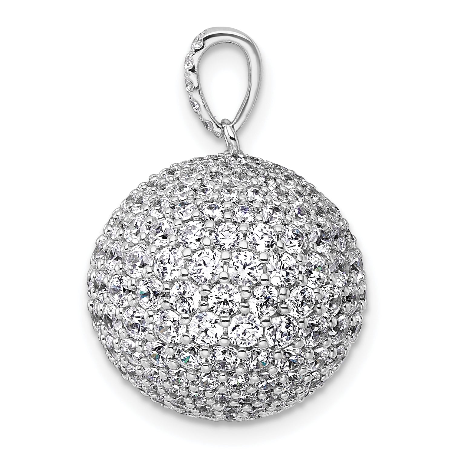 14k White Gold 4 5/8 carat Lab Grown Diamond VS+ F+ Complete Sphere Pendant Secondary image