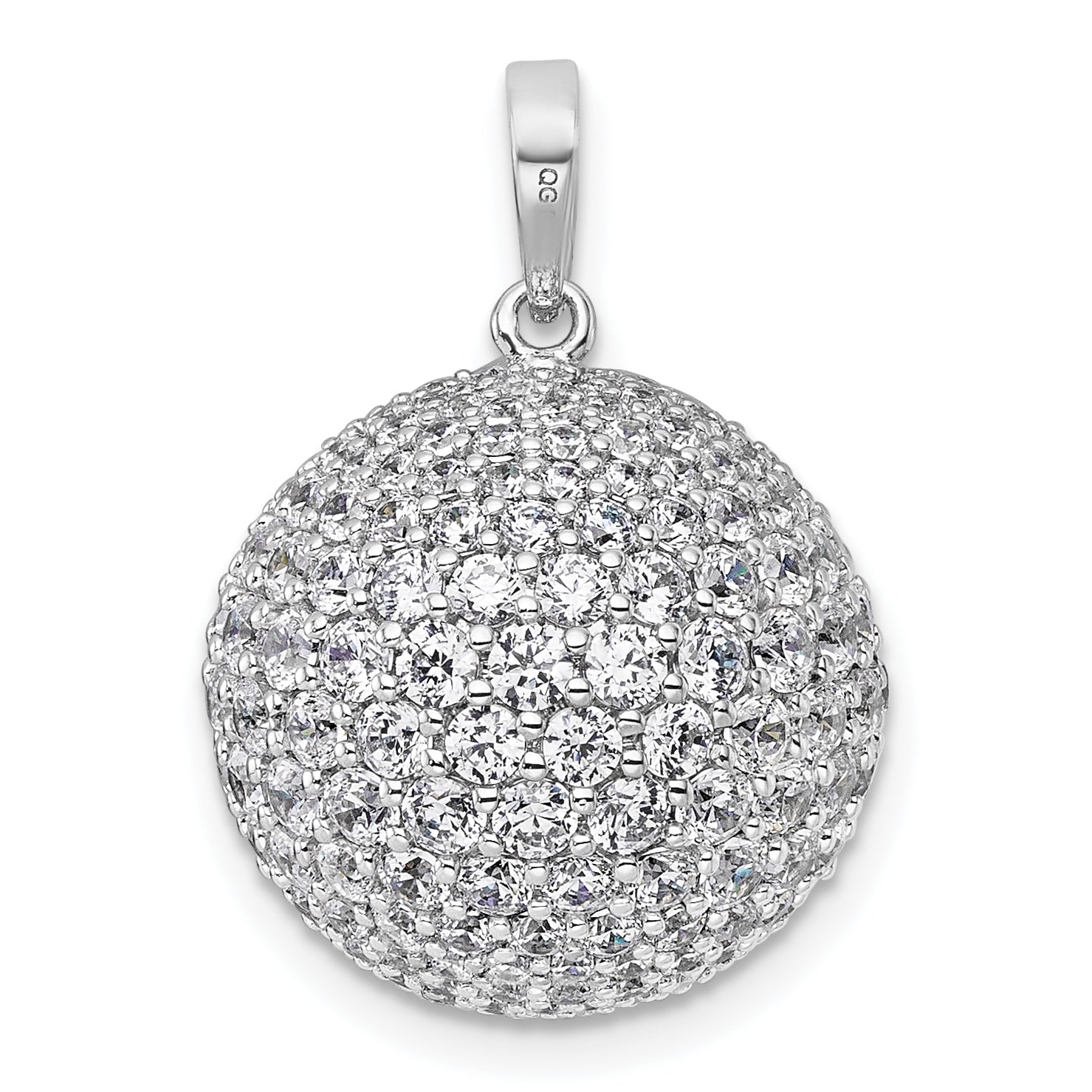 14k White Gold 4 5/8 carat Lab Grown Diamond VS+ F+ Complete Sphere Pendant