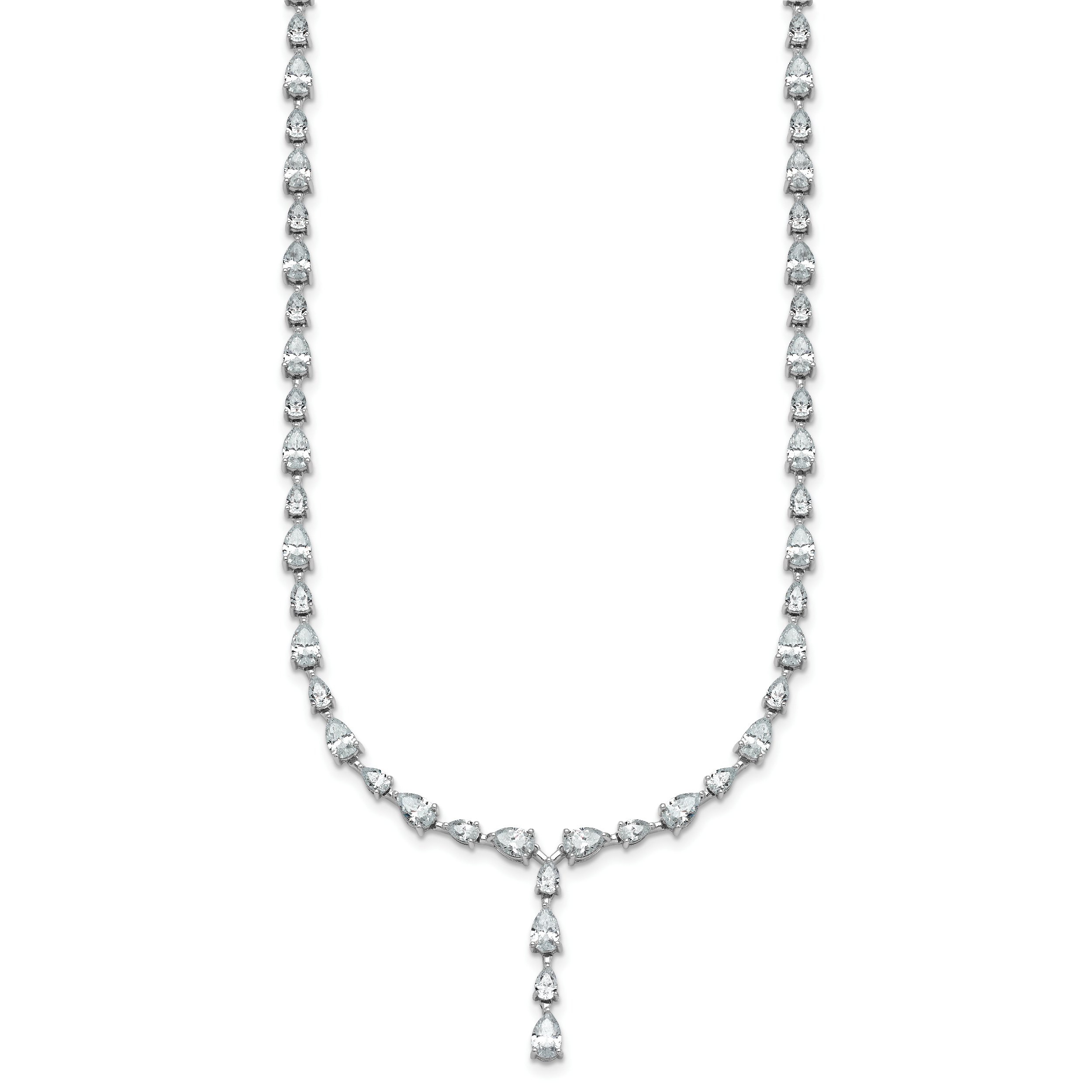 14k White Gold 10 1/3 carat Lab Grown Diamond VS+ F+ Complete 18 inch Fashion Tennis Necklace Secondary image