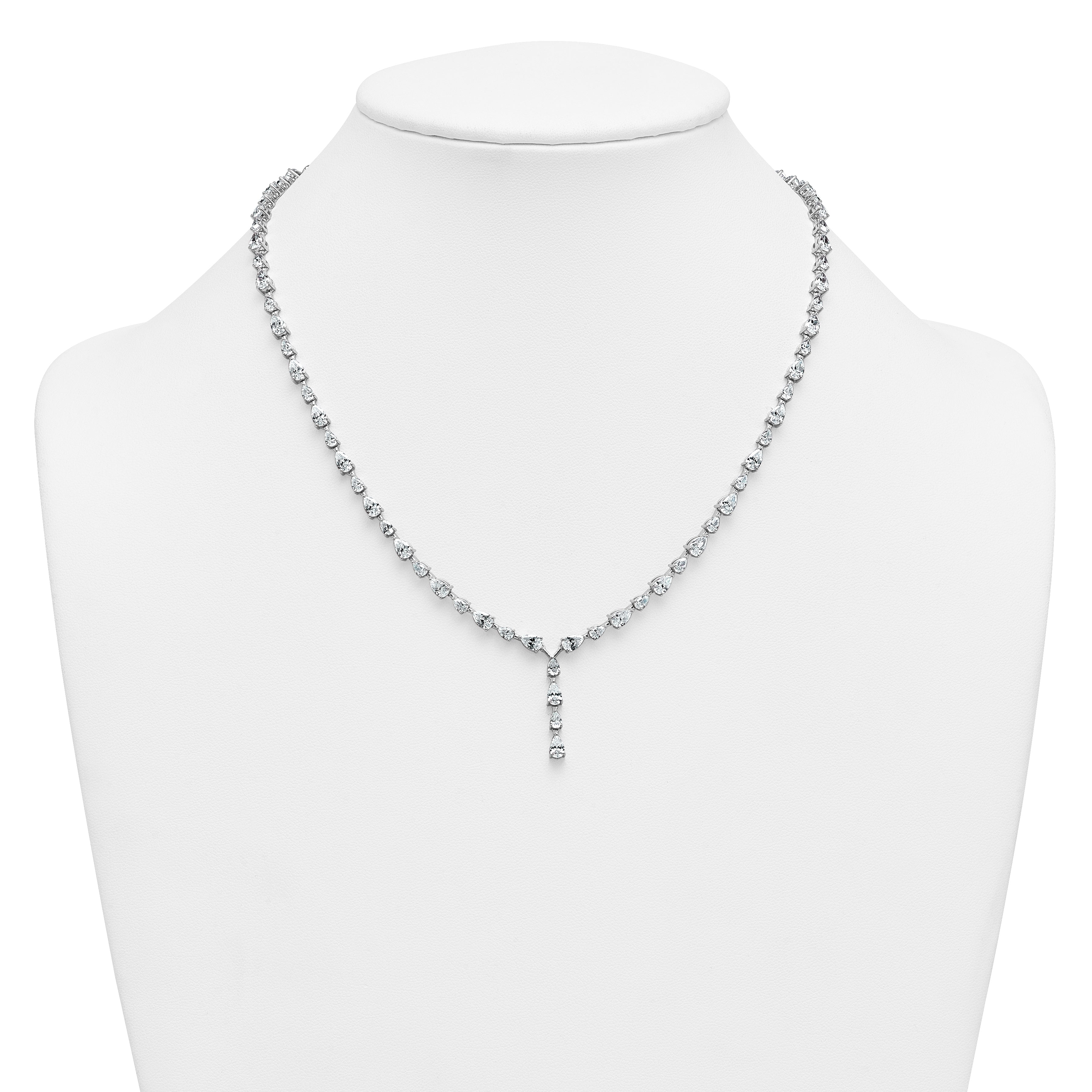 14k White Gold 10 1/3 carat Lab Grown Diamond VS+ F+ Complete 18 inch Fashion Tennis Necklace