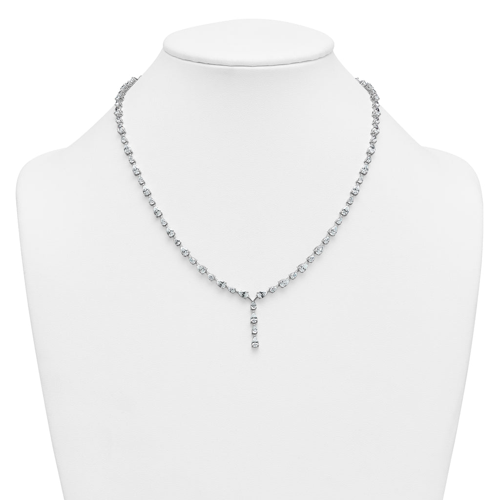 14k White Gold 10 1/3 carat Lab Grown Diamond VS+ F+ Complete 18 inch Fashion Tennis Necklace