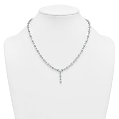 14k White Gold 10 1/3 carat Lab Grown Diamond VS+ F+ Complete 18 inch Fashion Tennis Necklace