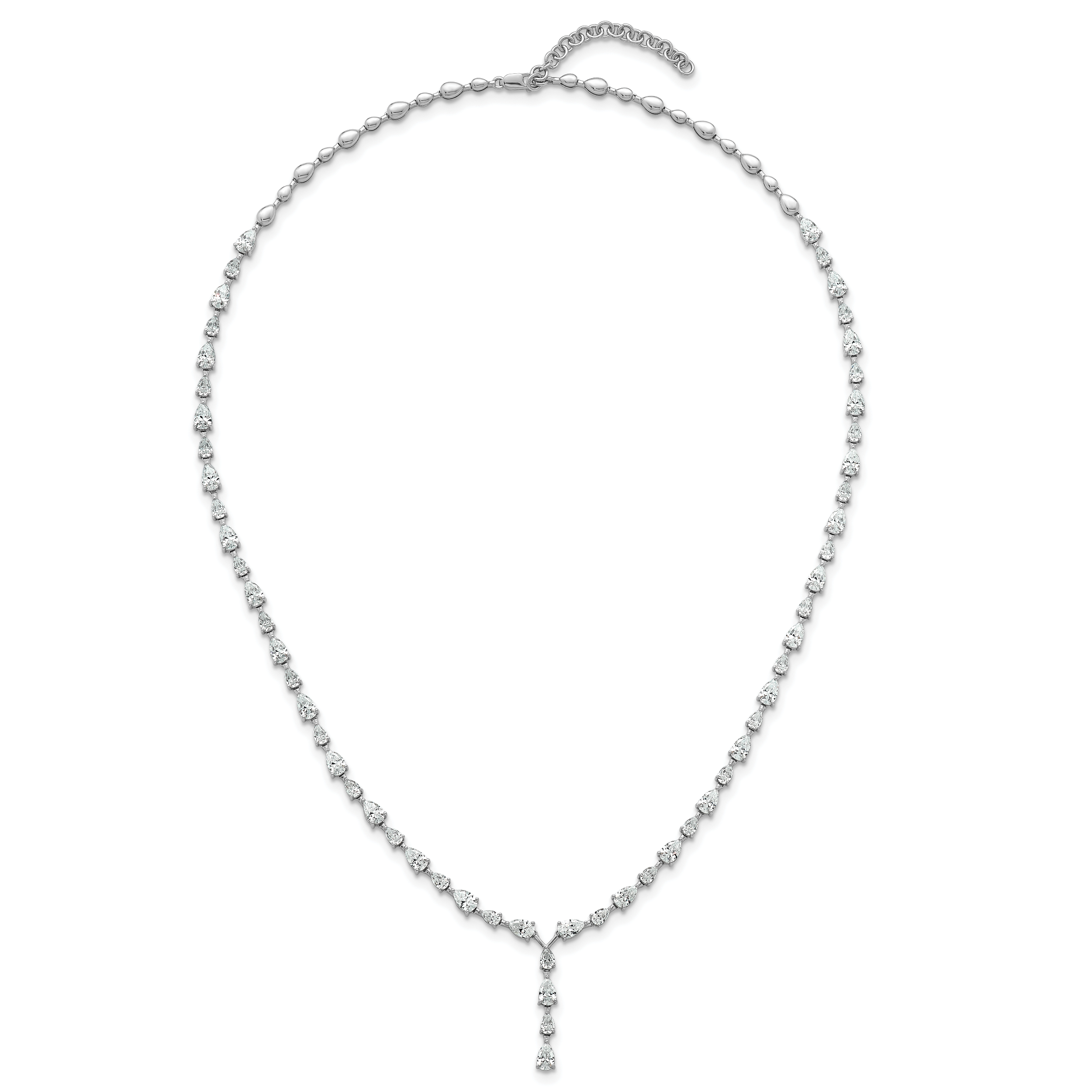 14k White Gold 10 1/3 carat Lab Grown Diamond VS+ F+ Complete 18 inch Fashion Tennis Necklace